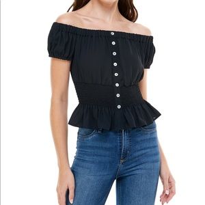 NWT Off-The-Shoulder Peplum Blouse